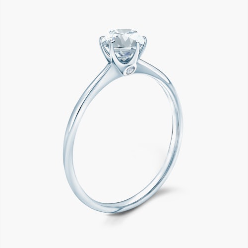 Pierścionek zaręczynowy The Journey: białe złoto, akwamaryn